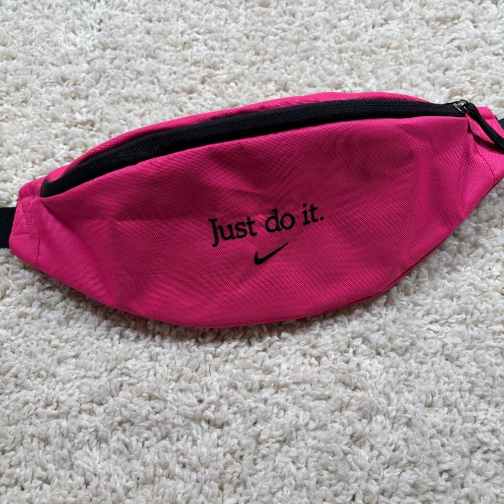 Nike Just Do‎ It Fanny Pack Waist Bag Hip Pouch Pink Black Adjustable
